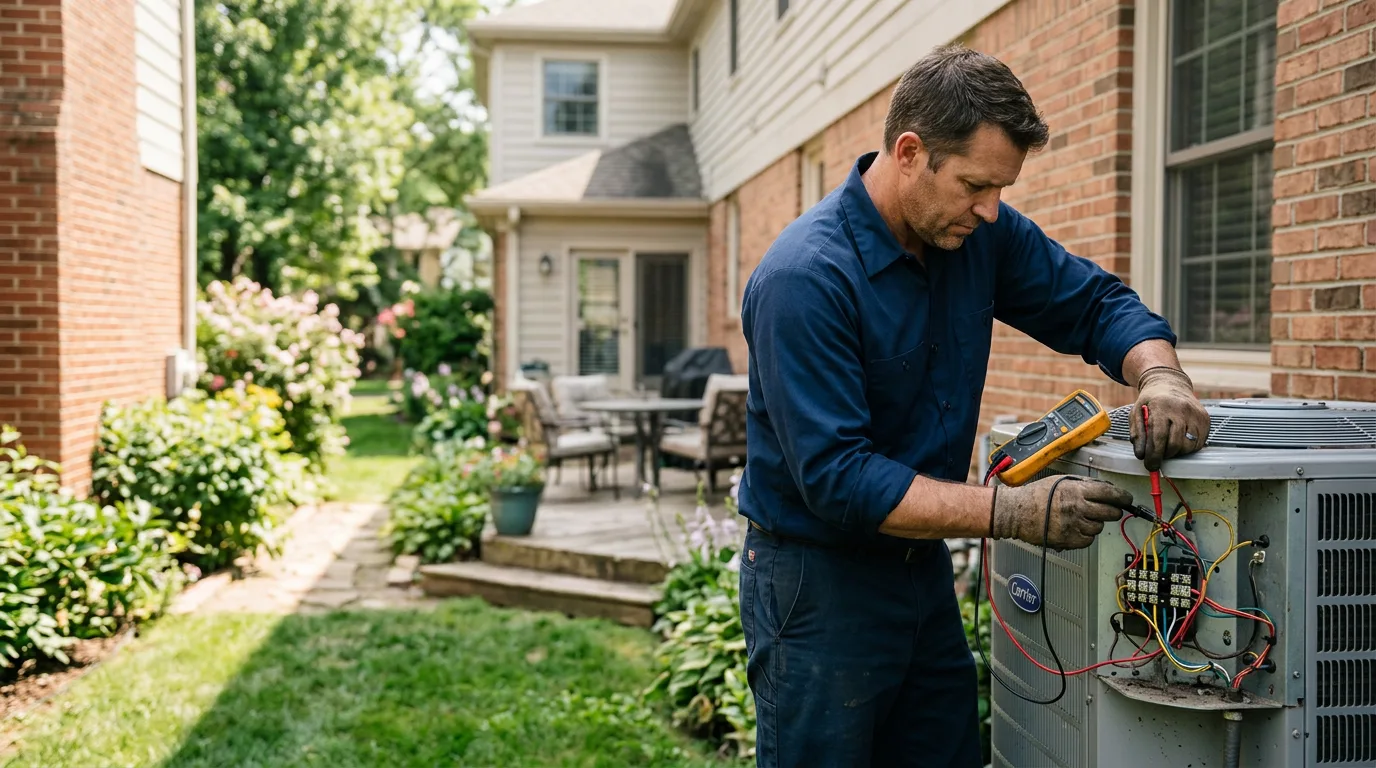HVAC technician working near Sharps, VA